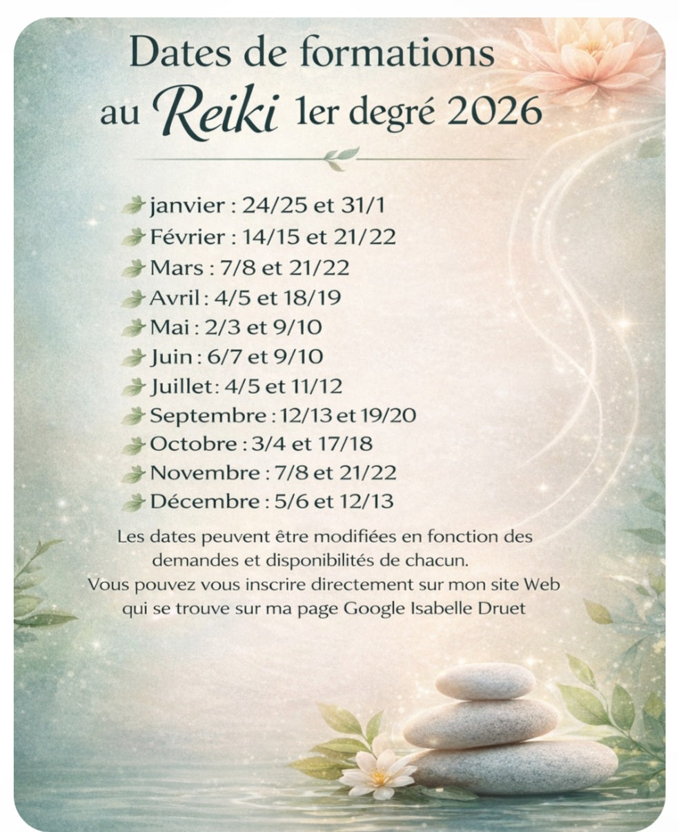 Dates de la formation Reiki1